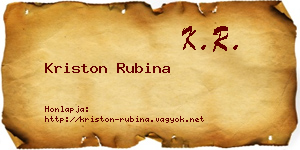 Kriston Rubina névjegykártya